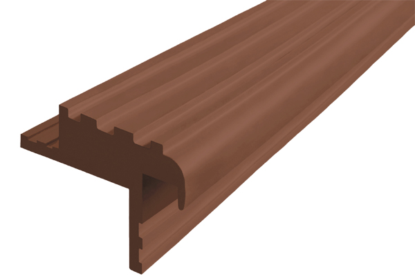 Закладной гибкий профиль Безопасный Шаг (БШ-40) коричневого цвета с двумя закладными элементами