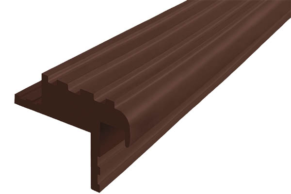 Закладной гибкий профиль Безопасный Шаг (БШ-40) темно-коричневого цвета с двумя закладными элементами