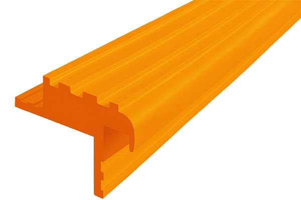 Закладной гибкий профиль Безопасный Шаг (БШ-40) оранжевого цвета с двумя закладными элементами