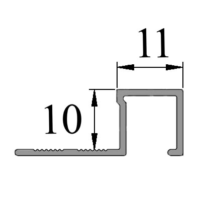 Алюминиевая раскладка для керамической плитки АРК-10-10