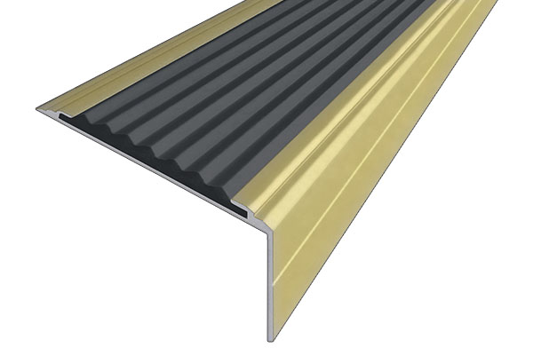 Алюминиевый анодированная накладной угол Премиум 50 мм цвета золото с одной ставкой против скольжения